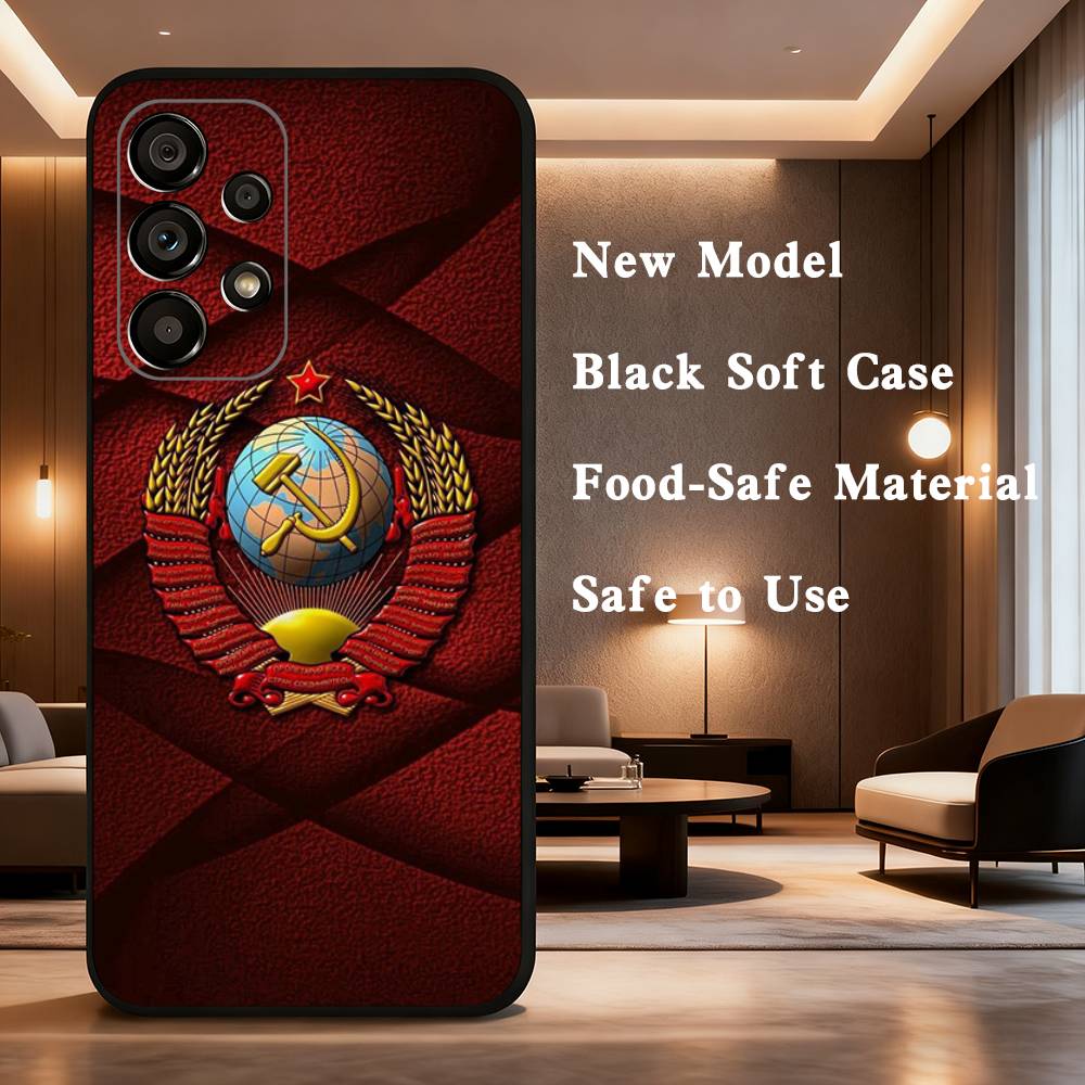 Soviet Art Medal Case For Samsung Galaxy A73,52,71,22,Note,31,8,9,53,32,72,41,J7,Soft Black Silicone Cover