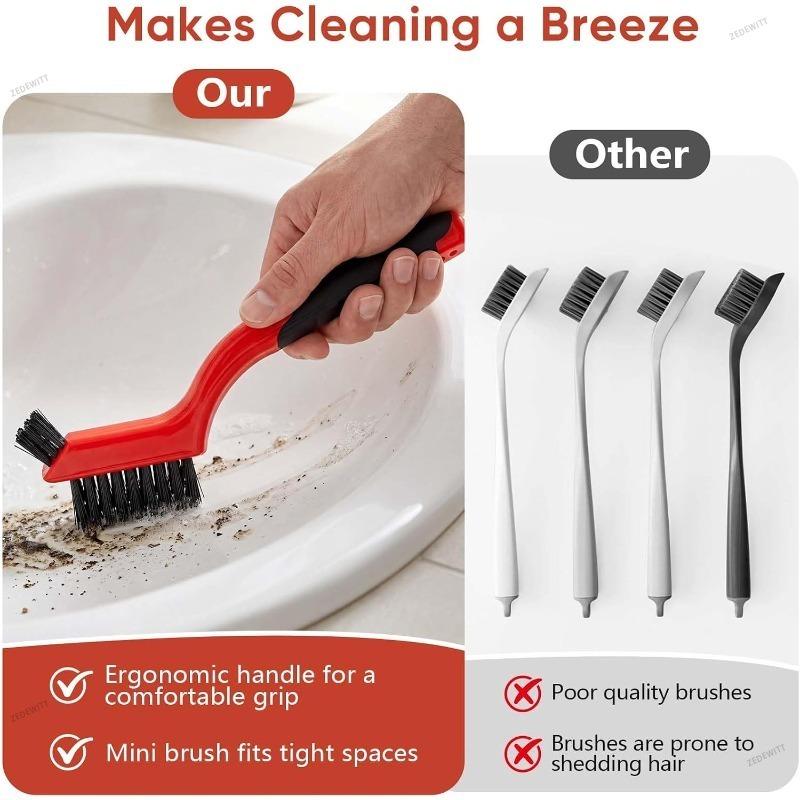 Multi Purpose Wire Brush Set Brass Stainless Steel Nylon For Holes Rust Removal Small Metal Brushes With Curved Handle Grip