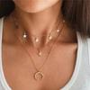 Triple Layered Stars Moon Pendant