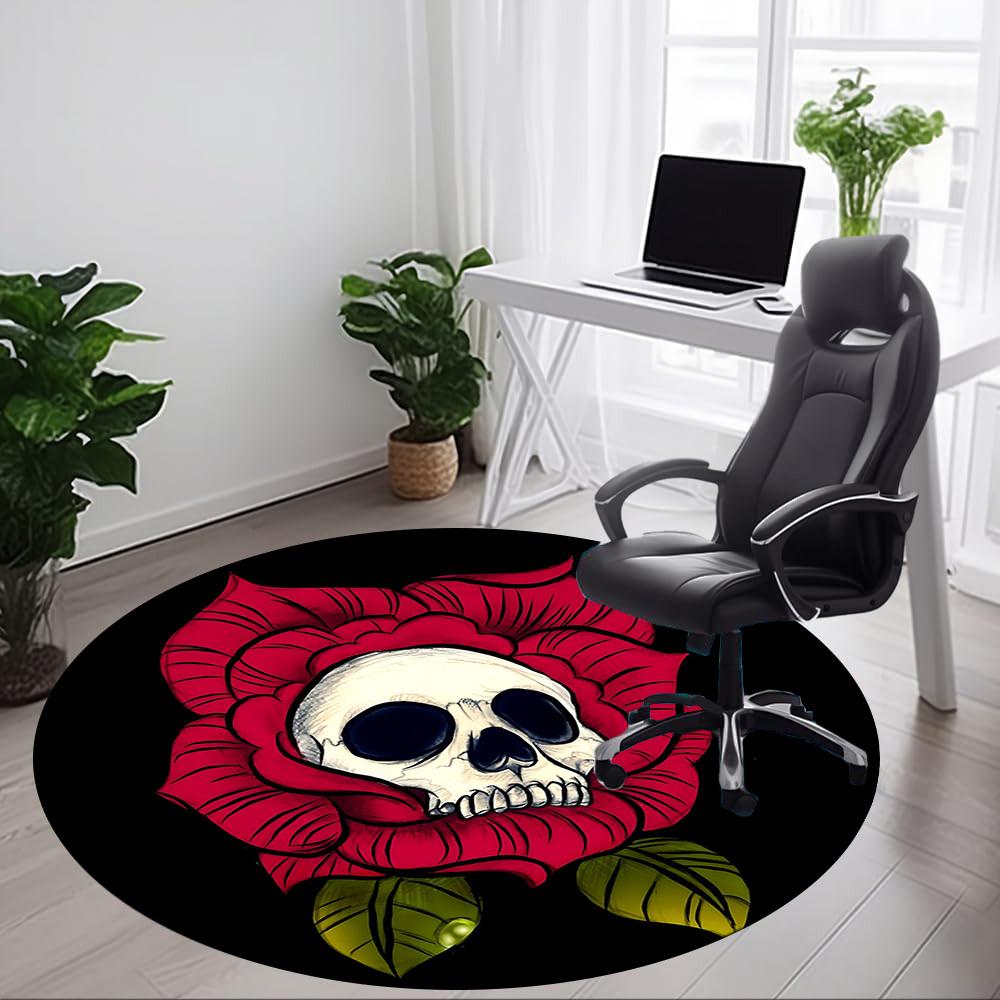 1pc Golden Mandala Life Tree Office Round Area Rug, Mat Suitable For Office, Under Office Chairs Bedroom Living Room Home Decor, Room Deco