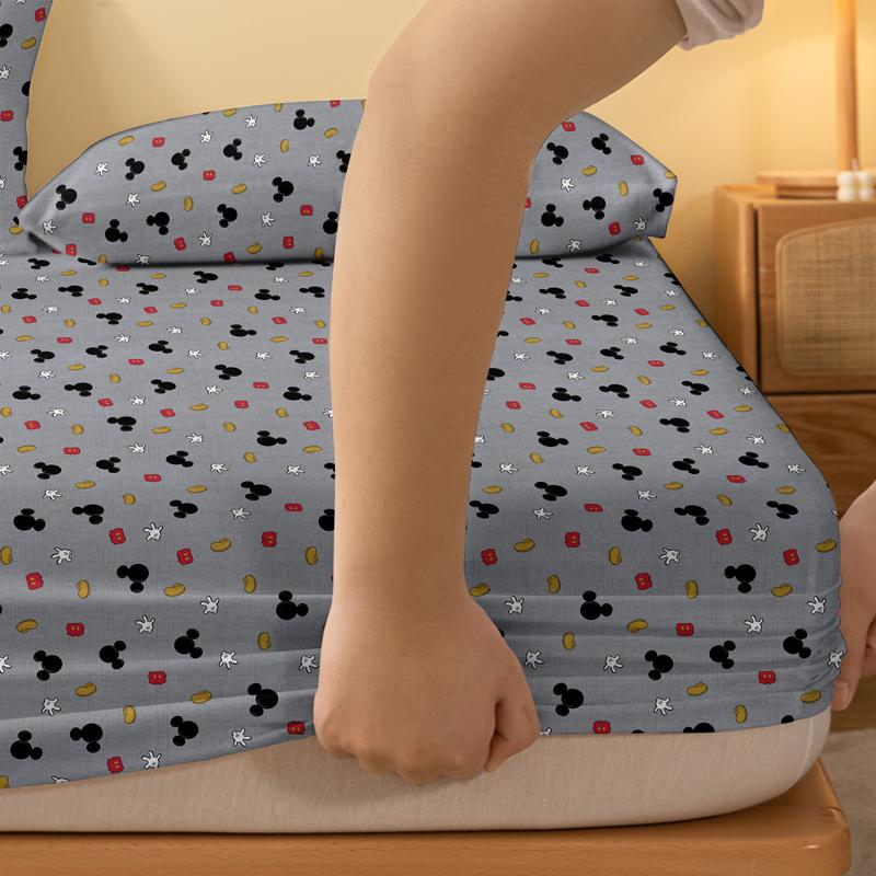 Cartoon 1 Cute Mickey Pattern Digital Printed Frosted Fitted Sheet,Bedroom Printed Bed Cover,BeddingNo Pillowcase