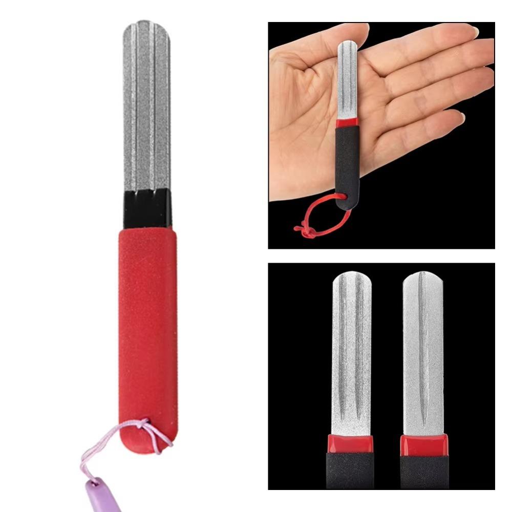 2Pcs Diamond Stone Fishing Hook Sharpener Anti-skid Fishing Tools for Outdoor Fishing