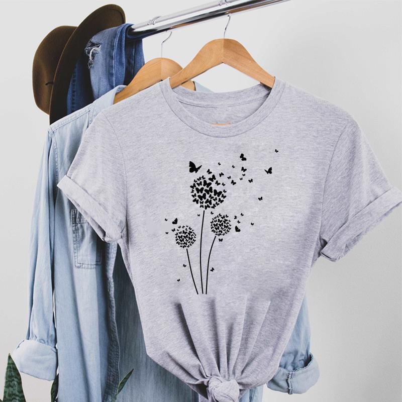 Женская футболка свободного кроя в стиле 90-х с графическим принтом в виде бабочек и вдохновляющим текстом
