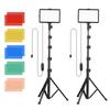 2 Pack USB LED Video Lights Kit Bi-Color Temperature Fill Lights 10-Level Brightness with Light