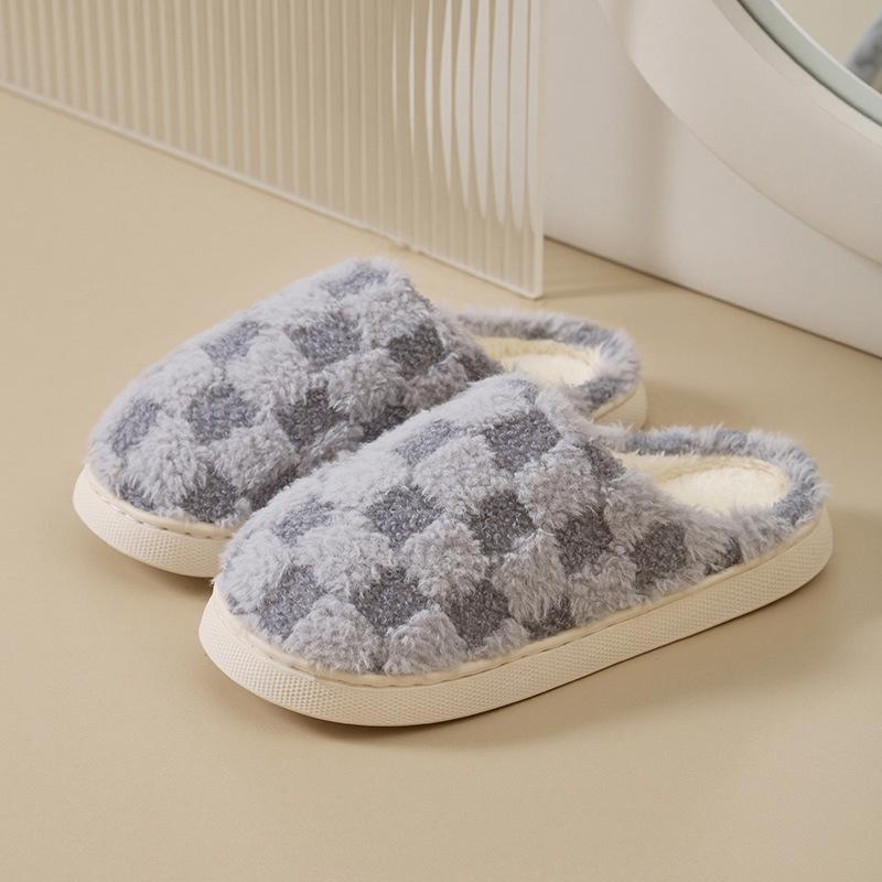 Cotton Slippers Women's Winter  New Indoor Home Home Home Non-slip Warm Plush Slippers Men's Winter