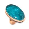 Neon Blue Apatite Handmade Copper Jewelry Ring Size 7.5 E9c19