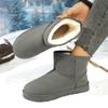 Platform Spliced Suede Snow Boots 2025 Women's Fashion Winter Round Toe Pullover Foot Plus Fleece Thickened Flat Cotton Boots