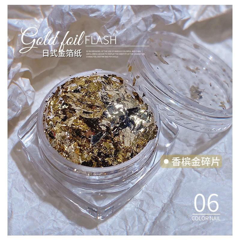 Japanese Nail Art Shiny Gold Foil Flakes Ultra Thin Decorations