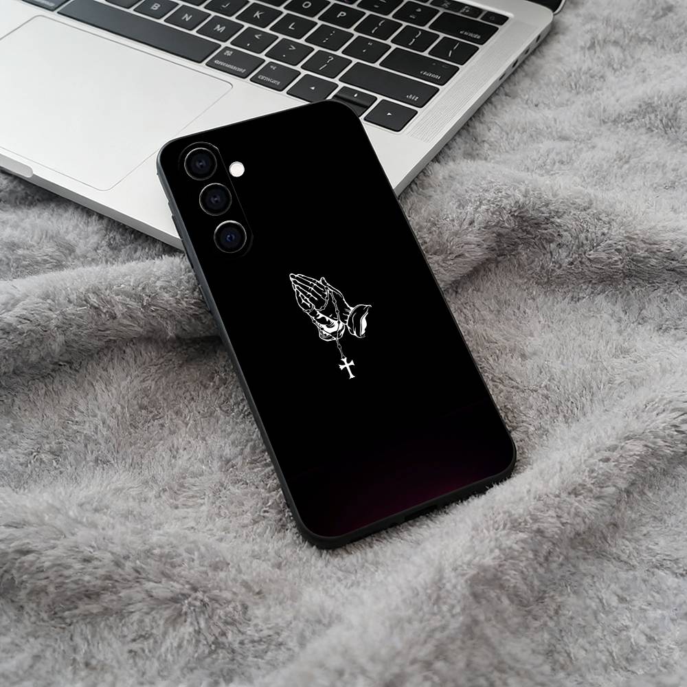 Чехол из мягкого силикона с изображением креста Иисуса Христа G-God для Samsung Galaxy A73/A71/A72/A70/A53/A52/A51 - Черный