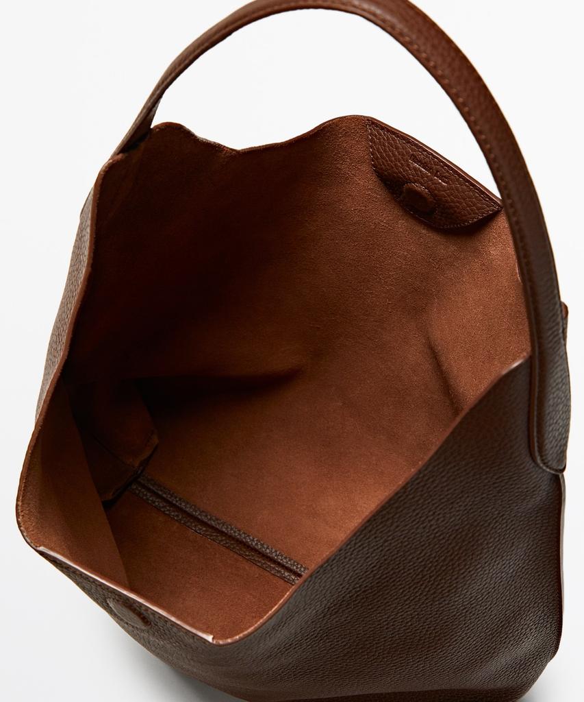 Massimo Dutti Napa Leather Medium Shoulder Bag
