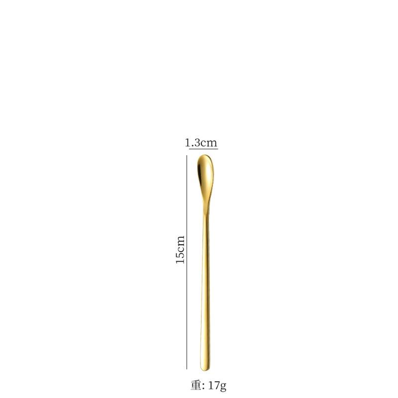 Stainless steel mixing spoon long handle coffee spoon dessert spoon creative ice spoon honey spoon milk tea bar spoon