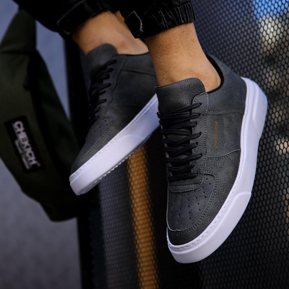 Chekich Мужская обувь черного цвета из искусственной кожи на шнуровке Осенний сезон Кроссовки Повседневная тенденция 2023 года Спортивная воздушная белая подошва CH087s Повседневная CH087