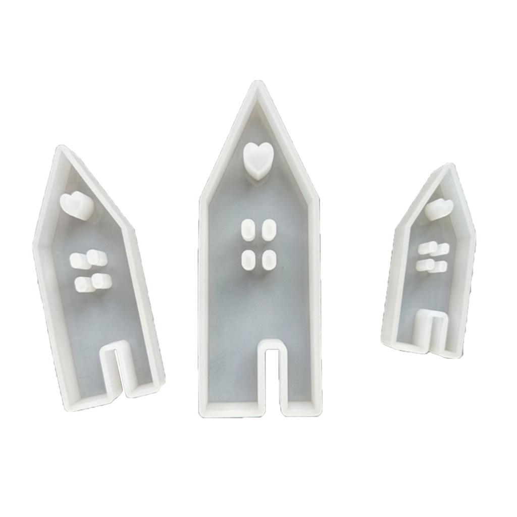 3 Pcs House with Window Candle Mould Handmade Houses Silicone Mold Epoxy Resin Mould DIY Scented Candle Making Molds