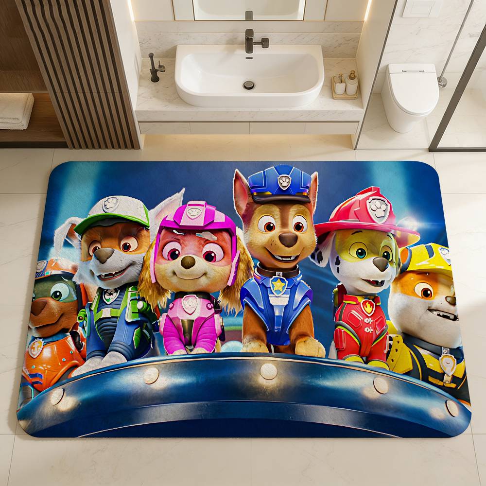 P Paw Cartoon Animal P Patrols Floor Mat Kids Room Bedroom Decoration Balcony Anti Slip Doormat Living Room Welcome Rug