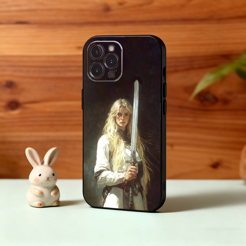 Чехол для телефона F-Female K-Knight для iPhone17 16 15 14 13 12 11 Pro Max Plus, 5G Мягкий Черный Чехол