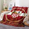 Custom Name Sevilla FC Flannel Blanket, High quality Comfortable for All Seasons, Home Decor, Warmth and Comfort