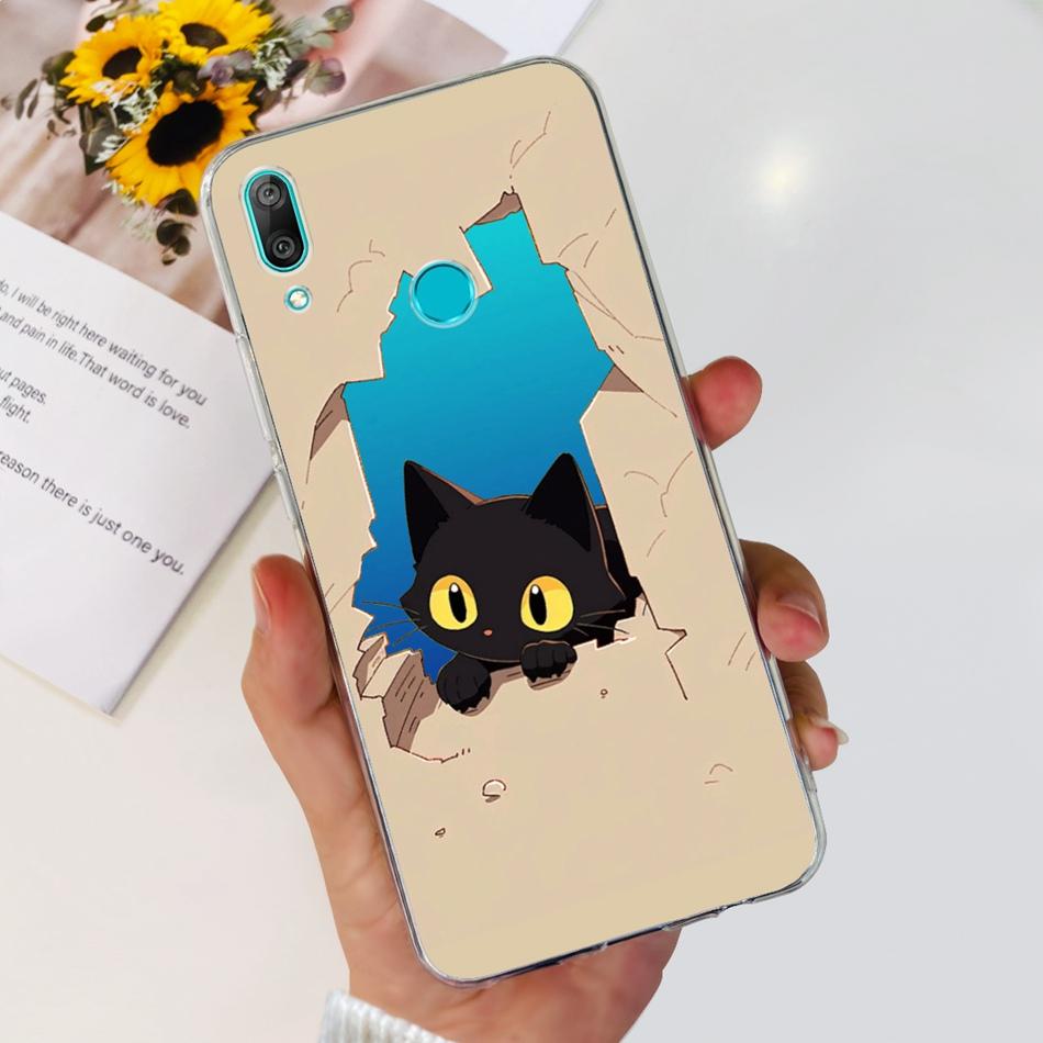 Чехол для телефона Huawei Y7 2019 Huawei Y7 Prime Pro (2019) DUB-LX1 LX2 LX3 Милый Пандa Цветочный Узор Мягкий Силикон ТПУ Чехлы