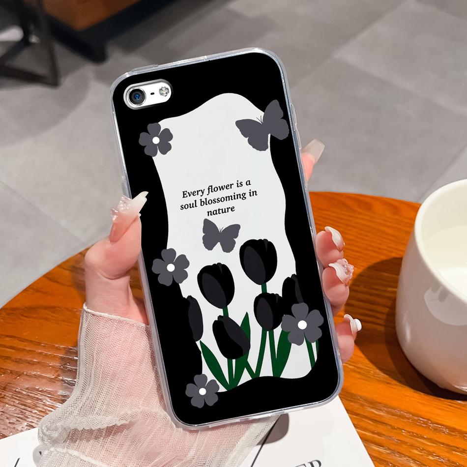 Для iPhone 4 5 5S 6 Plus Чехол для телефона Чернильная живопись Мягкая прозрачная силиконовая задняя крышка Для Apple iphone4 iphone5 5 S iphone6 6+ Funda