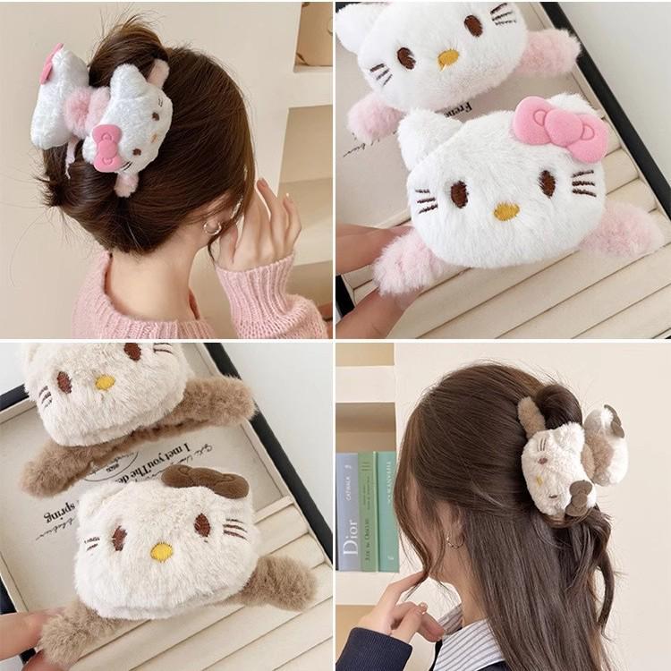 Розовая заколка-краб Hello Kitty в корейском стиле – Милый котенок, аксессуар для волос в виде акулы для девочек