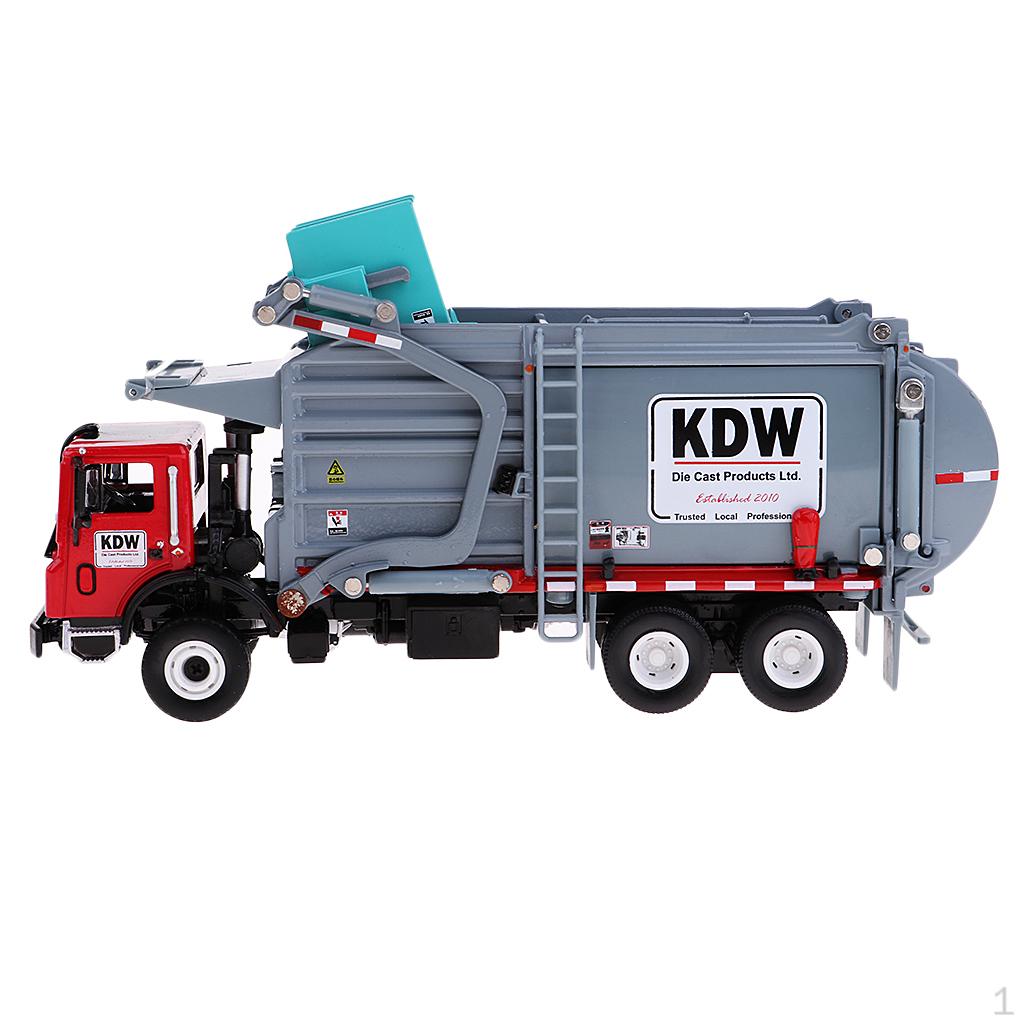 1:24 Diecast Alloy Waste Dump Recycling Transport Rubbish Truck Model Toy