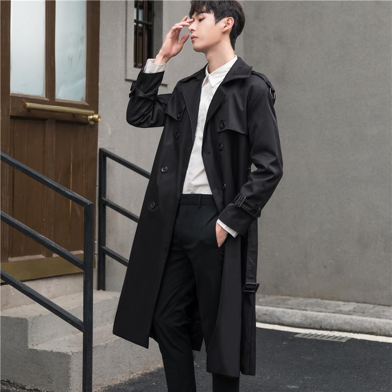 Мужской деловой длинный плащ для высоких мужчин, весенне-осенний двубортный мужской ветровка, пальто
