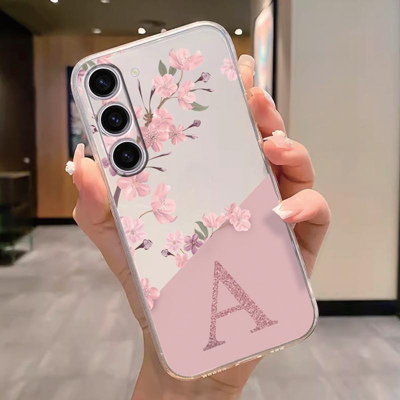 Для Samsung Galaxy A15 5G Прозрачный Чехол с Цветами и Буквами Модный Чехол для Телефона Мягкий Силикон Fundas Для Samsung A 15 Чехол GalaxyA15 Capa