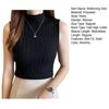 Women Bottoming Vest Half High Collar Sleeveless Knitting Tops Slim Fit Solid Color Tank Tops Streetwear