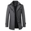 New 2024 Woolen Coat Male Business Casual Trench Coats Thickened Warm Trendy Fashion Jacket Male Overcoats