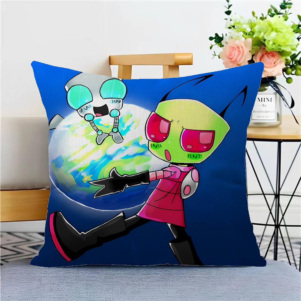 Funny Anime Invader ZIM Cushion Cover Inches Farmhouse Decor Home Throw Pillow Covers for Couch Decorations