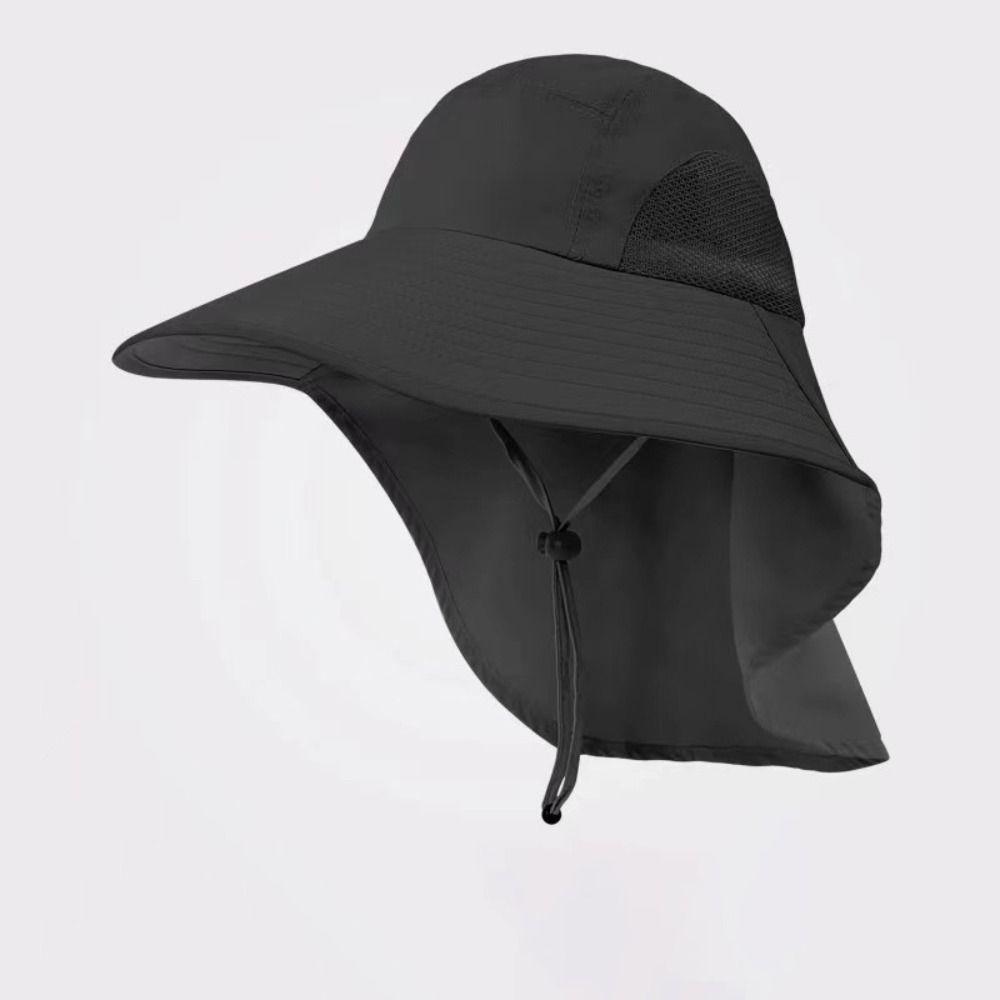 Quick Drying With Neck Flap Wide Brim Bucket Hat Summer Sun Cap Fisherman Hats Hat with Neck Cover