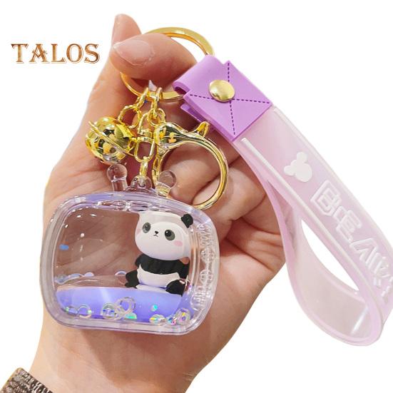 Прозрачный акриловый брелок с изображением зыбучих песков и панды, декор в виде колокольчика, брелок для ключей от дома с ремешком, украшение для куклы, сумки