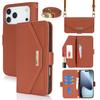 Mirror Wallet Magnetic Leather Case for iPhone 17 Pro Max Air 17E 16 15 14 13 Mini 12 11 7 8 Plus SE Xs XR Crossbody Strap Cover
