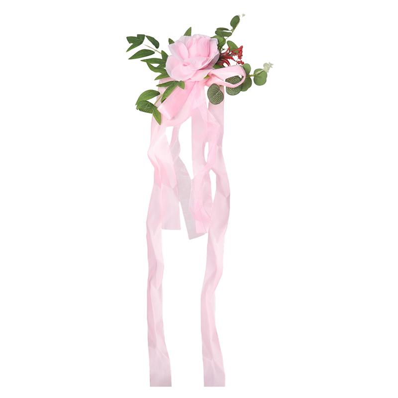 1 шт., цветок розы на стул для церкви, автомобиля, деревенская свадьба, искусственный цветок, свадебные принадлежности, пояса, узел, элегантный, 46x27 см