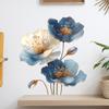 Креативные рельефные синие цветочные наклейки для декора стены фона в гостиной