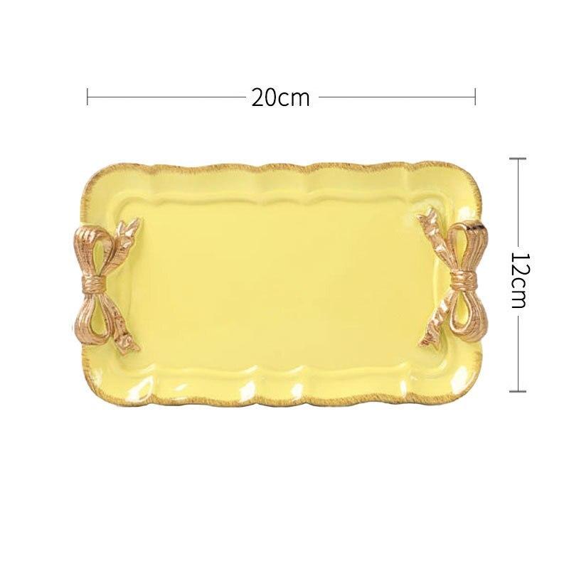 Поднос в скандинавском стиле с бантом, косметический поднос для фруктов, десертов, всякая всячина, тарелка для хранения торта, поднос для закусок, домашнее декоративное блюдо