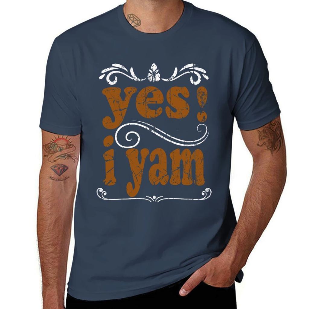 yes i yam yes i yam thanksgiving TShirt Fashion Casual Short Sleeve TShirt