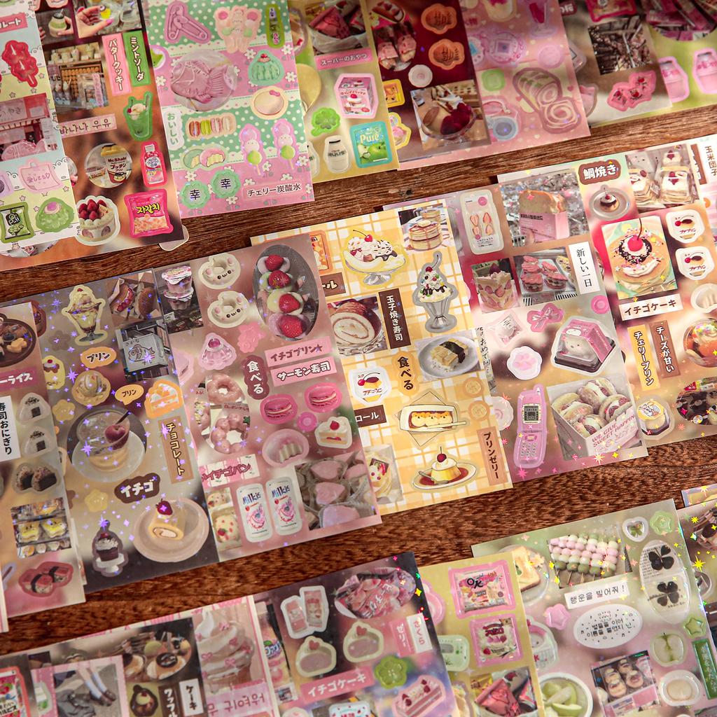 30Sheets/Book Sticker Book Retro Ins Korean Kawaii Sticker Handbook Stationery DIY Hand Account Scrapbook Diary Decoration