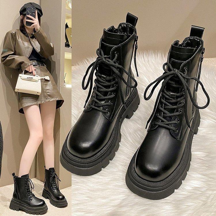 Мягкие кожаные сапоги с толстой подошвой, женские, весна-лето, короткие сапоги, женские одинарные сапоги