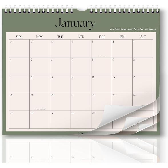Aesthetic 2026-2027 Wall Calendar - 18 Monthly Calendar from January 2026 to June 2027, 13.7" x 11", Modern Horizontal Wall Hanging Calendar for