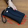 Vintage Portable Women's Long Wallet Solid Color Luxury Purse Elegant Clutch Cash Leather Pouch