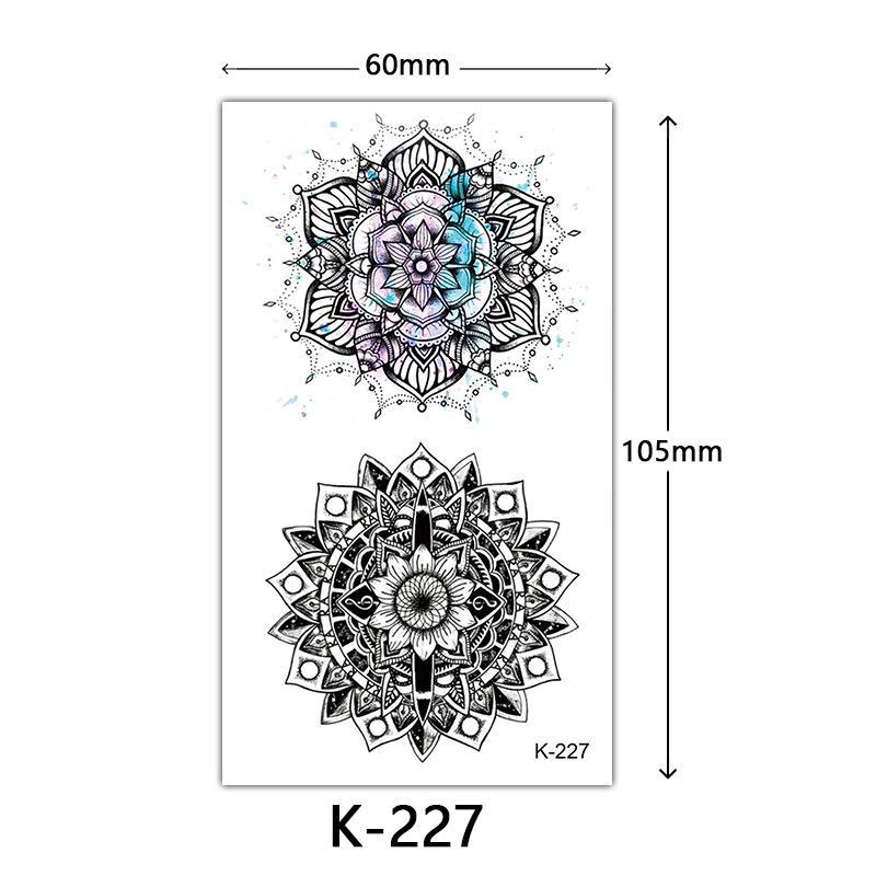 English Letter & Flower Butterfly Tattoo Stickers - Waterproof & Sketch Line Design
