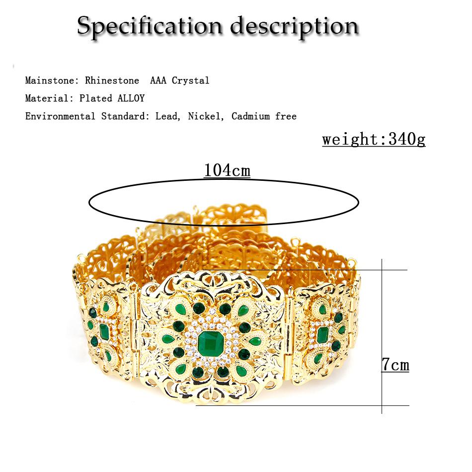 Gold Color Chic Belt Wedding Jewelry For Women Flower Crystal Waist Belt Chain Adjustable Length 2023