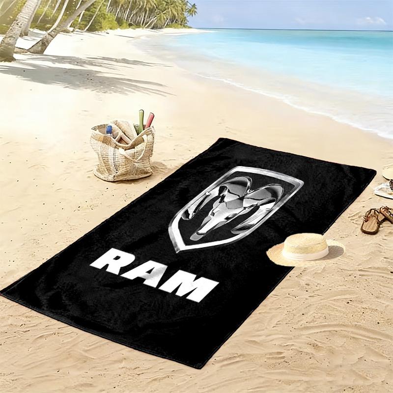 Пляжное полотенце с принтом Dodge RAM, Большое мягкое быстросохнущее полотенце для пляжа, кемпинга, плавания