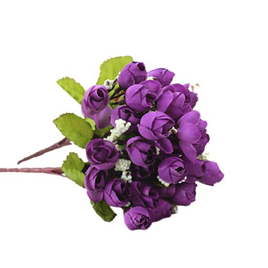 Сладкий искусственный букет из бутонов роз, домашняя свадебная ткань, роза, 15 цветов на 1 шт.