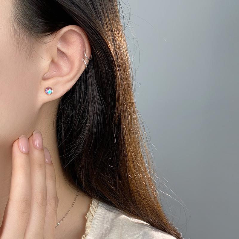 Серьги с инкрустацией лунным камнем для женщин, темпераментный дизайн, легкий роскошный новогодний новый стиль