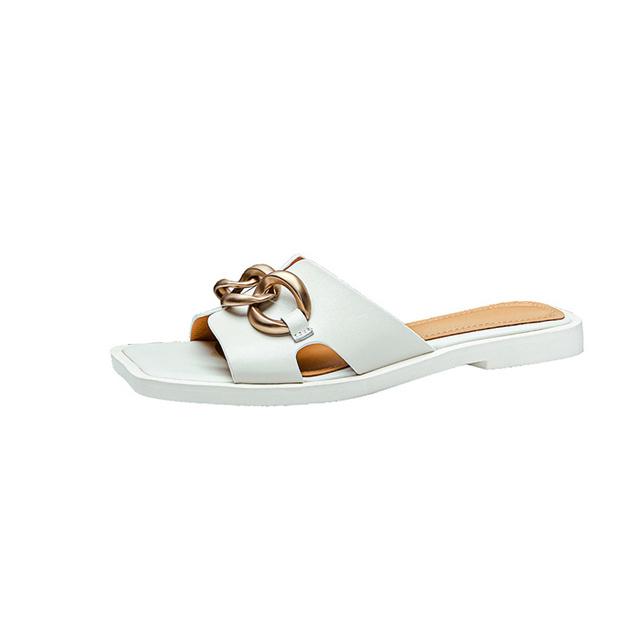 Новые летние сандалии Современные тапочки Женская обувь на плоской подошве с каблуком Модная обувь Женские однотонные женские тапочки Дизайнерские шлепанцы