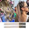 12Pcs Wig Clip-in Metallic Extensions Deep Purple Glitter Lightweight 20 Inch Long Wig Easy Attach Hair Extensions