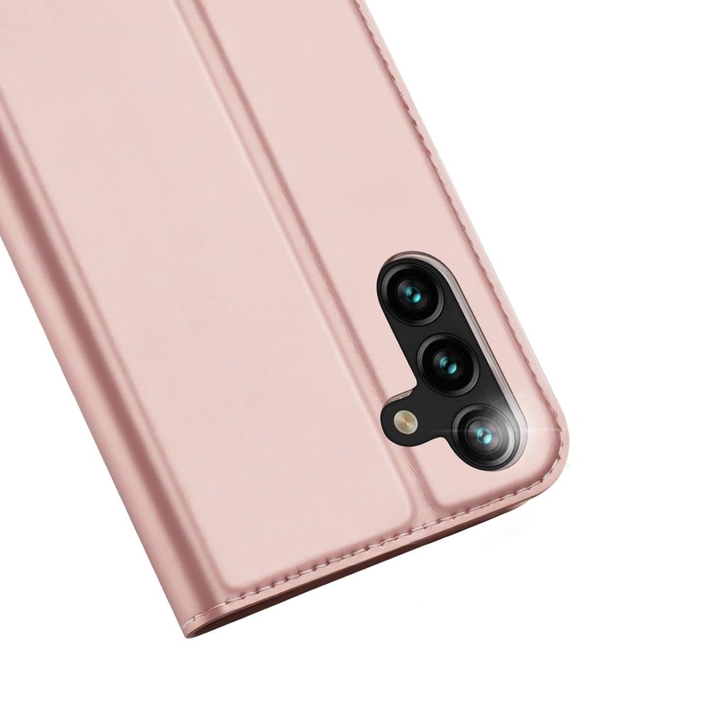 Dux Ducis Skin Pro Case For Samsung Galaxy A14 4G / 5G Flip Cover Card Wallet Stand Pink