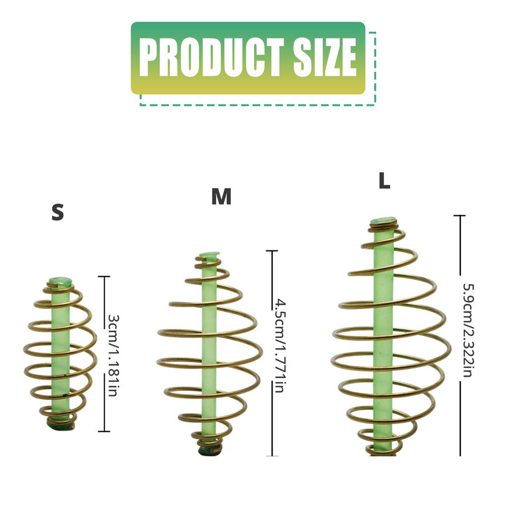 10pcs Fishing Spring Feeder Carp Fishing Equipment Tools Feeder Basket Bait Thrower Feeder Coil Inline Method Feeder