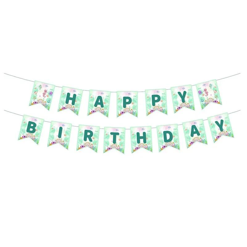 Under The Sea Party Disposable Tableware Sets Ocean Animals Seahorse Jellyfish Paper Dishes Kids Happy Birthday Party Supplies